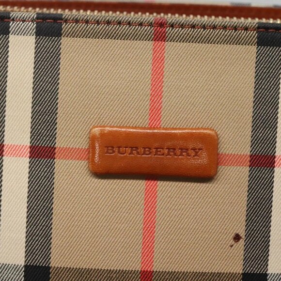 BURBERRY Nova Check Shoulder Bag Canvas Beige Gold Auth 121443 - Picture 11 of 16